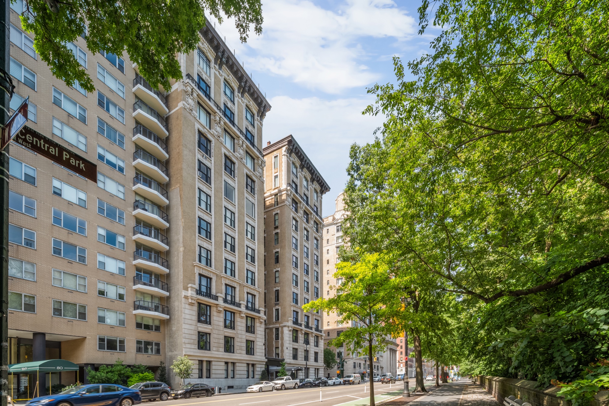 Central Park West streetscape looking toward 88 Central Park West